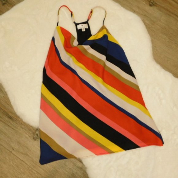 Socialite Tops - Socialite Striped Racer Back Cami Tank Top Size M